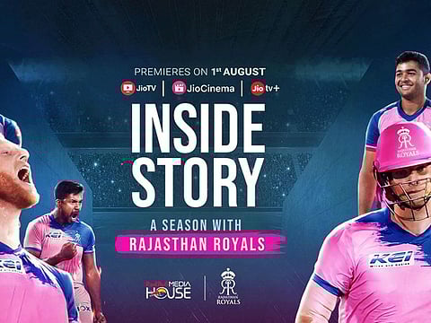 A poster of 'The Inside Story: A season with Rajasthan Royals.' 