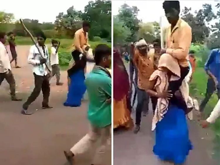 Woman forced to carry husband on shoulder over alleged affair in MP