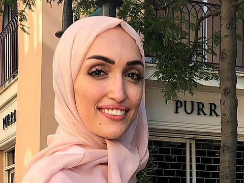 Bride Israa Seblani poses for a picture in the same place where she was taking her wedding photos at the moment of the explosion that occurred at Beirut's port area, in Beirut, Lebanon August 5, 2020. 