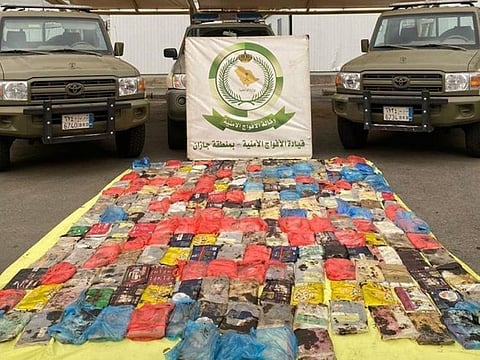 The hashish, found in a vehicle search at one of the checkpoints at the Al Wadiiyin site in the Salaf Centre of the second security regiment in Al Dair governorate.