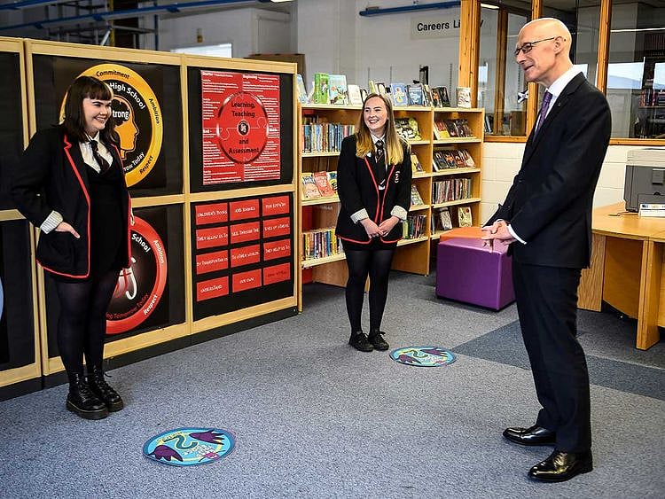 Deputy First Minister of Scotland and Cabinet Secretary for Education and Skills John Swinney visits Stonelaw High School 