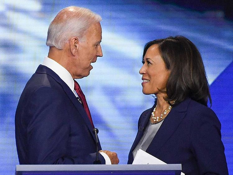 Former Vice-President Joe Biden and Senator Kamala Harris