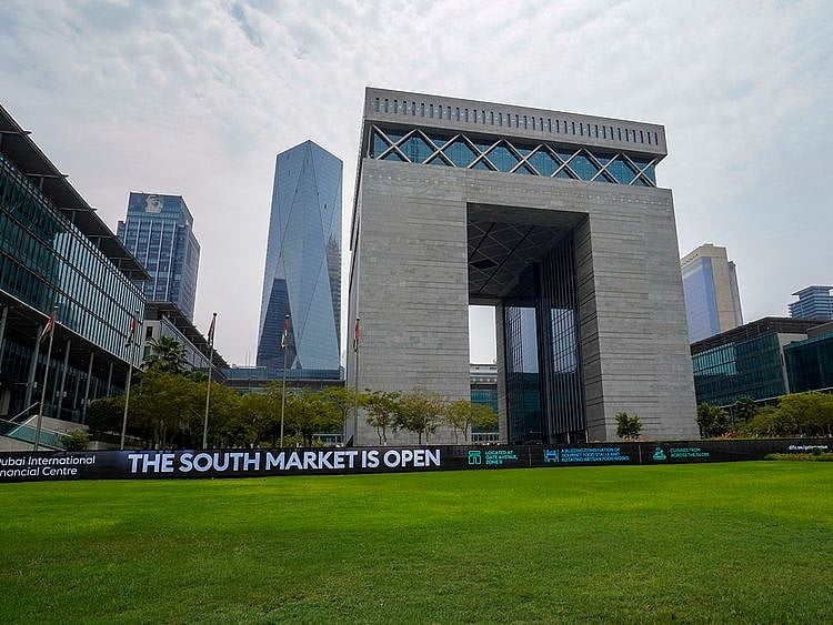 Stock DIFC gate Dubai