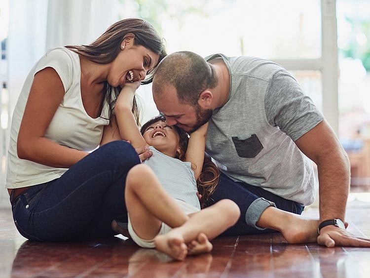 Stock happy family home