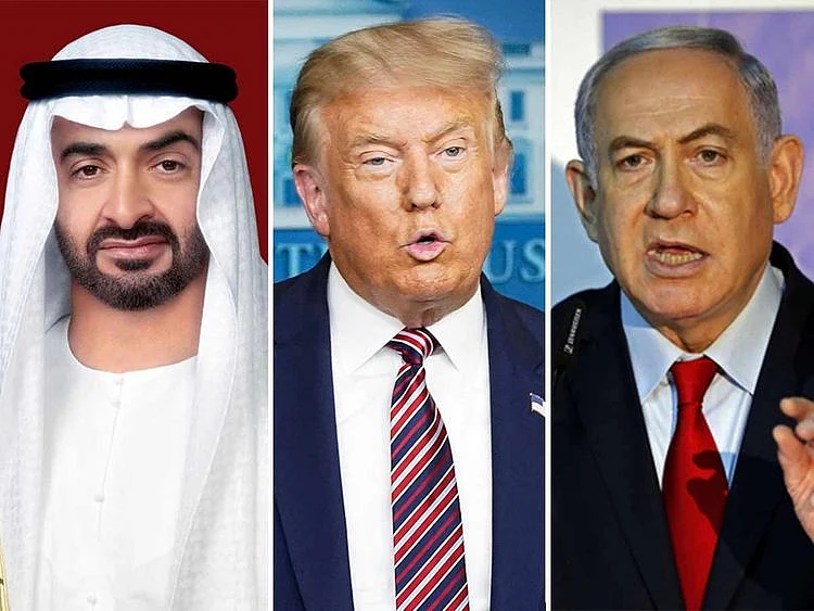Shekh Mohamed, Donald Trump and Netanyahu 