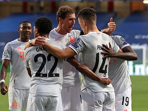 Bayern celebrate their third goal