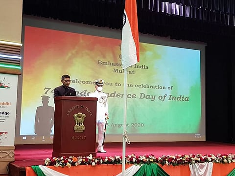 Shri Munu Mahawar, Ambassador of India to the Sultanate of Oman, read excerpts from a speech given by the President of India.