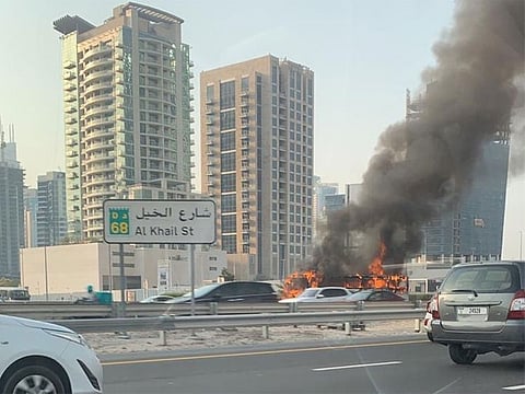 The bus that caught fire