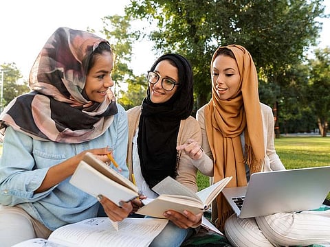 University students on campus. For illustrative purposes. 