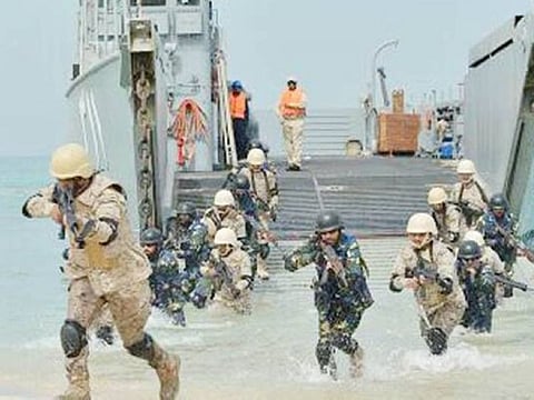 File picture shows Saudi naval forces during a drill.