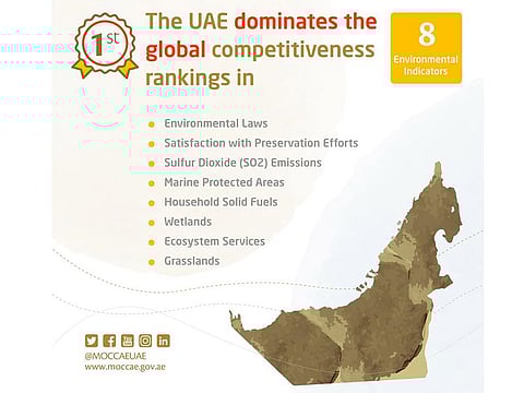 The UAE has topped in eight categories in the Global Competitiveness Index relating to the environment.