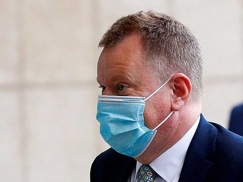 Britain's chief negotiator David Frost arrives to attend Brexit talks with EU's chief negotiator Michel Barnier at the EU Commission in Brussels, Belgium, on July 15, 2020.