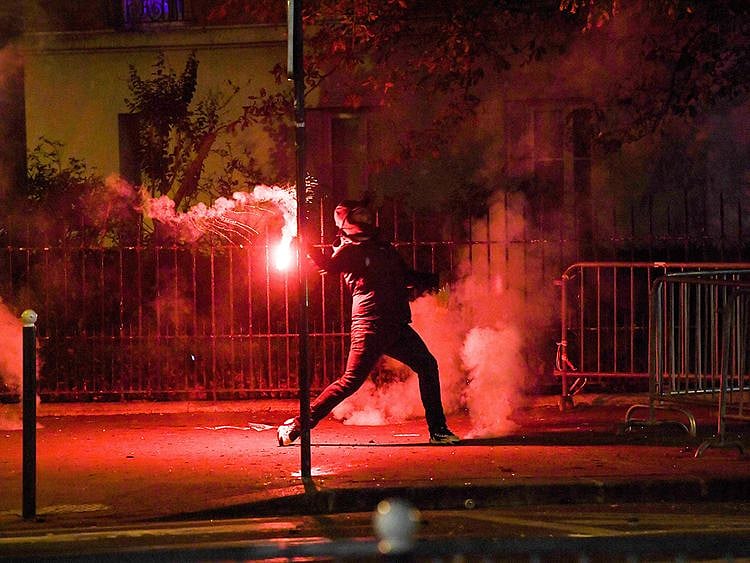 Trouble broke out in Paris after PSG lost the Champions League final