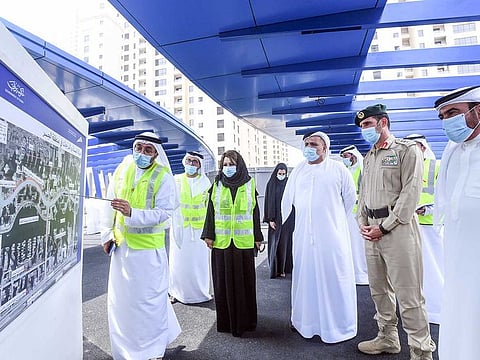 Al Tayer and Al Marri inspected cycling tracks and the pedestrian bridge on King Salman bin Abdulaziz Al Saud Street at Dubai Marina.