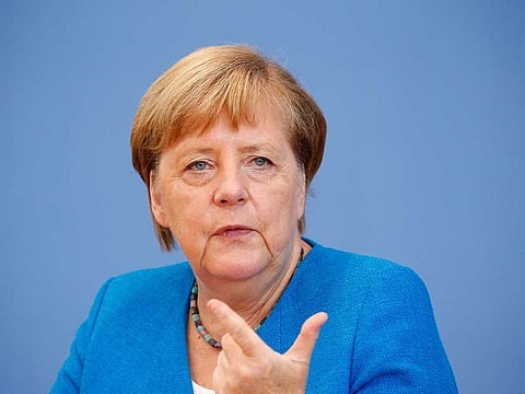 German Chancellor Angela Merkel gives her annual summer press conference on August 28, 2020 in Berlin. Coping with the coronavirus will become more challenging in the coming autumn and winter months, German Chancellor Angela Merkel said in her annual summer press conference. 