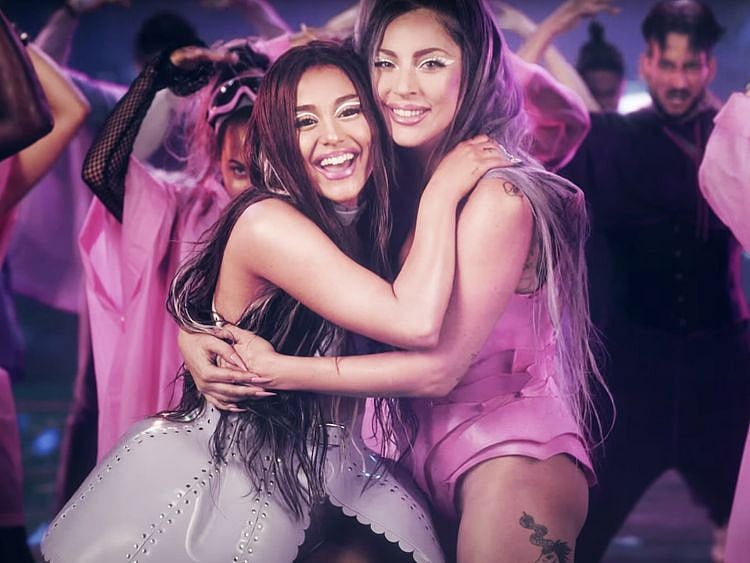 Ariana Grande and Lady Gaga in Rain On Me