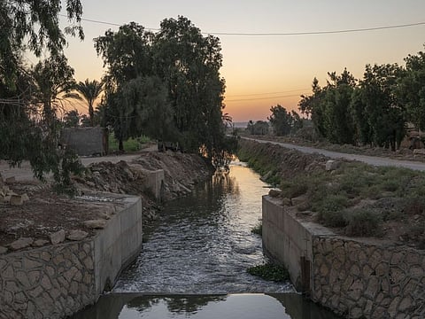 A source of water branching out of the Yusuf Canal, which flows from the Nile through Fayoum, in Qouta town, Egypt. Egypt, which relies on the Nile for more than 90% of its water supplies, including drinking water, industrial use and irrigation, fears a devastating impact if the Grand Ethiopian Renaissance Dam is operated without taking its needs into account. 