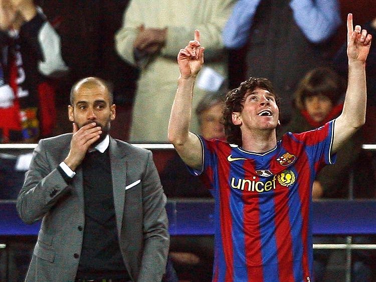 Lionel Messi and coach Pep Guardiola enjoyed great success together at Barcelona
