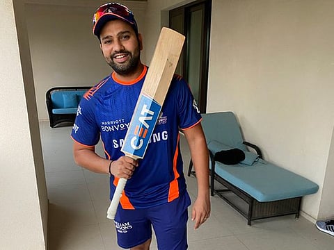 Rohit Sharma is ready for action for the Mumbai Indians.
