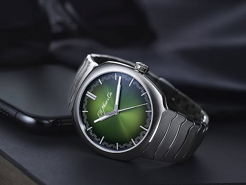 H. Moser Streamliner Centre Seconds with a "Matrix Green" dial