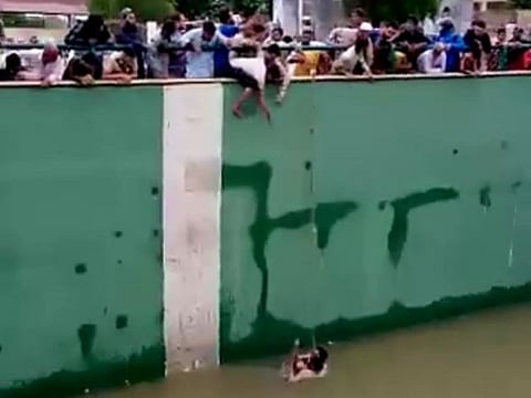 Man in Karachi saves resident from drowning in flooded underpass