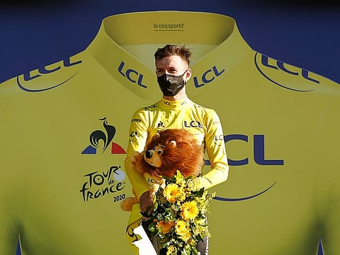 Britain’s Adam Yates is in possession of the Tour de France yellow jersey.