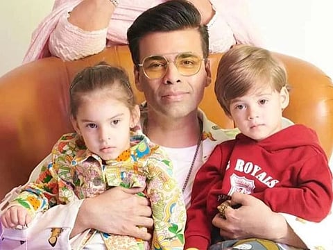 Karan Johar with his twins, Yash and Roohi