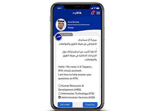 The RTA has also benefited from the artificial intelligence technology in launching a virtual assistant to respond to employee inquiries in both Arabic and English languages.