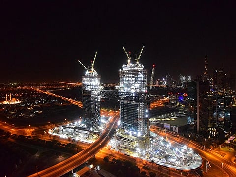  File picture of the One Za'abeel. The towers have marked a key moment in their evolution with the topping out. Rest of the year will be fixated on getting the cladding works done.