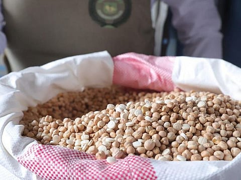 An attempt to smuggle 16 million Amphetamine pills into Saudi Arabia has been thwarted. The drugs were mixed in with bags of chickpeas. 