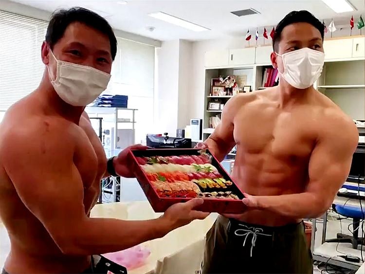 Japan sushi chef using bodybuilder delivery to buoy COVID-19 hit business 