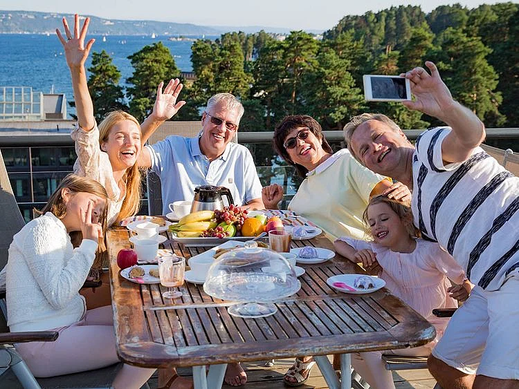 Stock family happy
