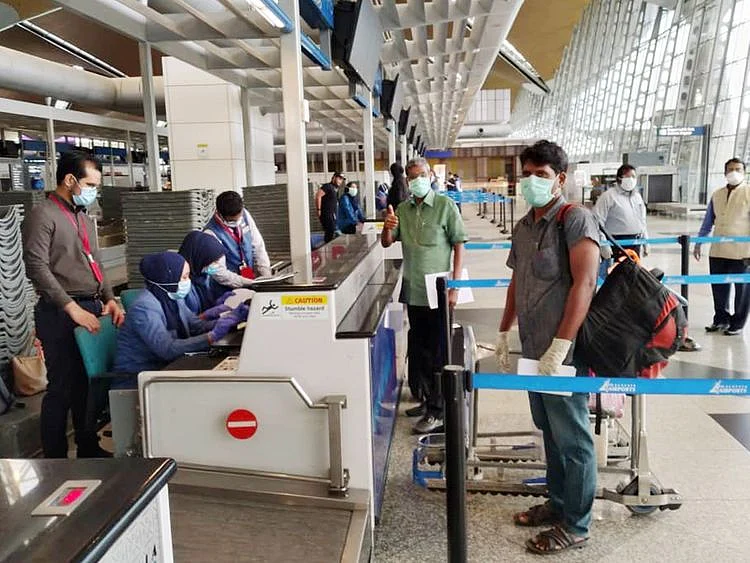Stock India airport passengers