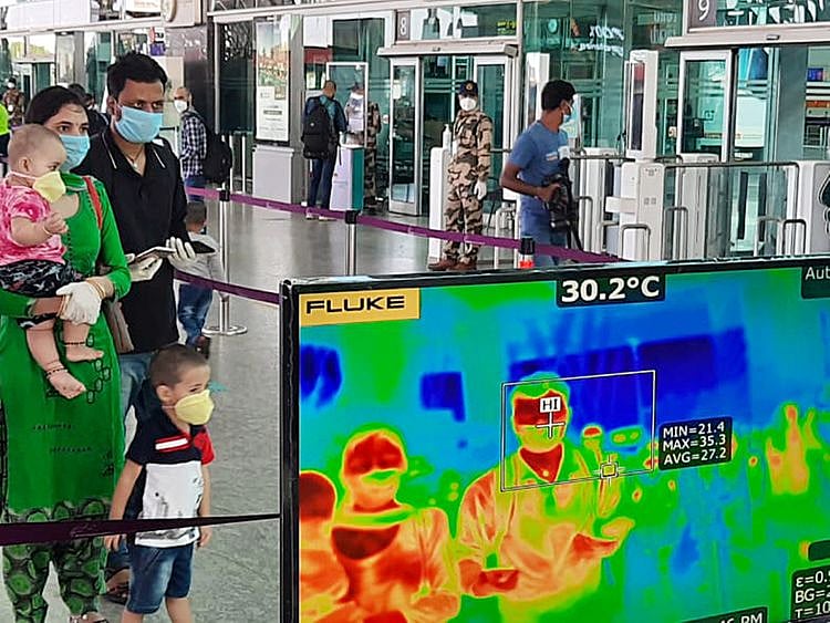 Stock India airport passengers