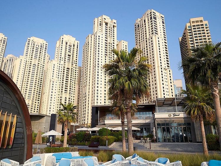 Stock JBR Jumeirah beach residence Dubai property