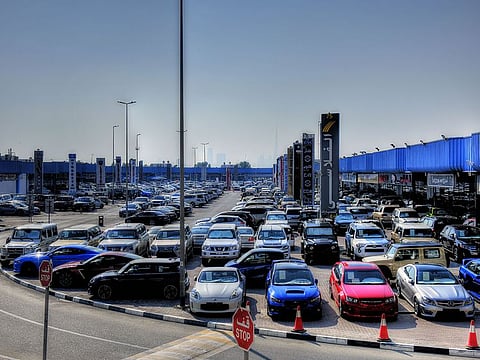Used cars on sale at Ras Al Khor Auto Market. Phot for illustrative purpose only