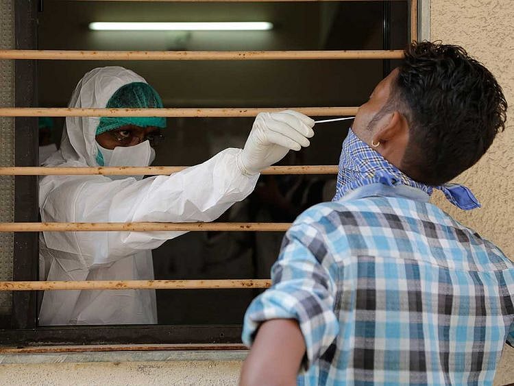 INdia health worker coronavirus covid swab sample