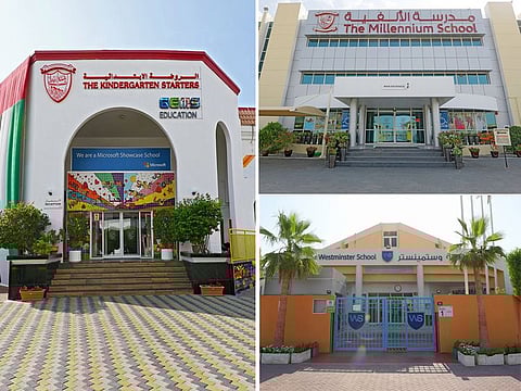Clockwise from left: The Kindergarten Starters, Millennium School and Westminster School.