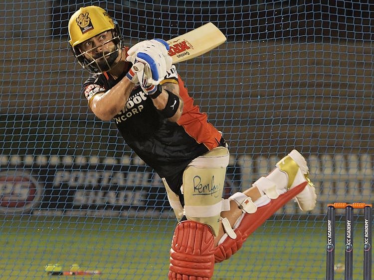 Virat Kohli during training for the Royal Challengers Bangalore