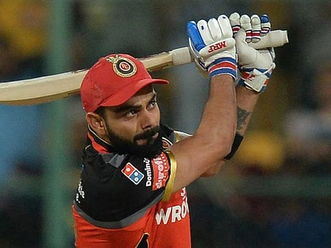 Royal Challengers Bangalore captain Virat Kohli plays a shot during the 2019 Indian Premier League match against Rajasthan Royals at the M. Chinnaswamy Stadium in Bangalore, India, on May 01, 2019. 