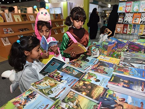 Children at the Abu  Dhabi International Book Fair last year. Through a series of virtual sessions, DCT aims to encourage the habit of reading among children. Picture for illustrative purposes only.