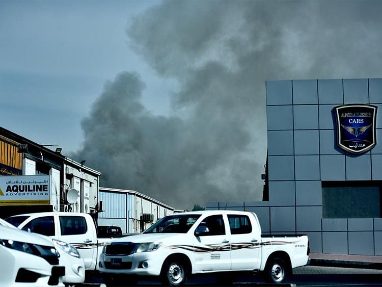 A fire erupted at Al Quoz Industrial area.