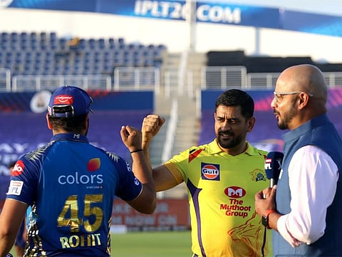 MS Dhoni and Rohit Sharma show unity and friendship before an IPL match in the UAE. 