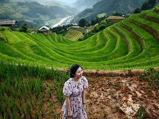 Picturesque terraced rice fields of Mu Cang Chai, northern Vietnam