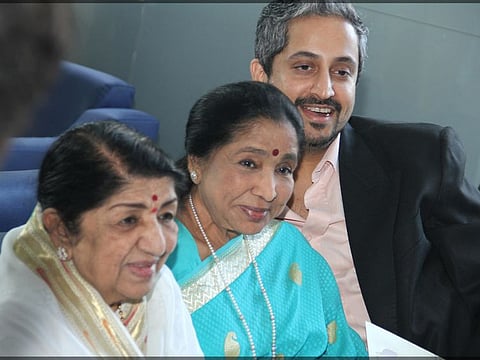 Lata Mangeshkar, Asha Bhosle and Baiju Mangeshkar.