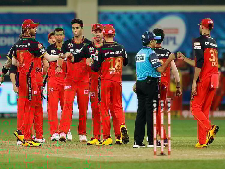 Royal Challengers Bangalore players celebrate their victory
