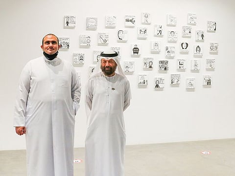 Artists Abdullah Lutfi and Abdul Qader Al Rais.