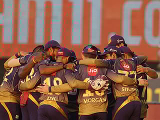 KKR team make a huddle