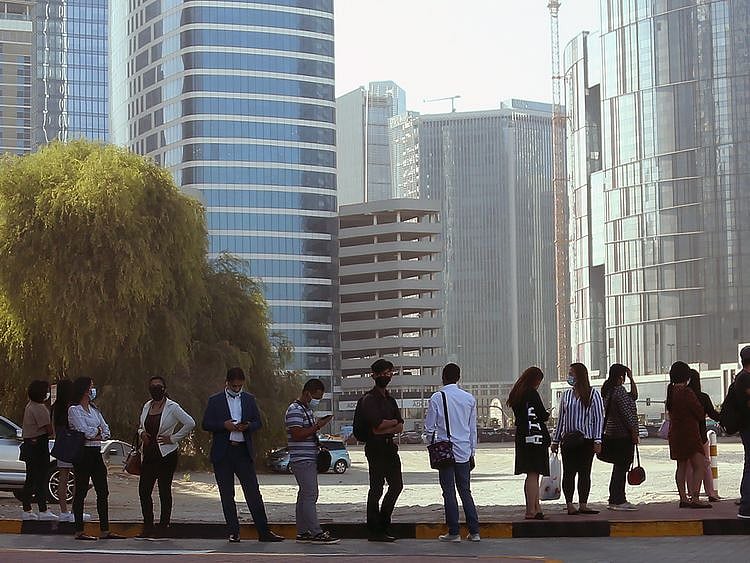Stock Dubai office working staff