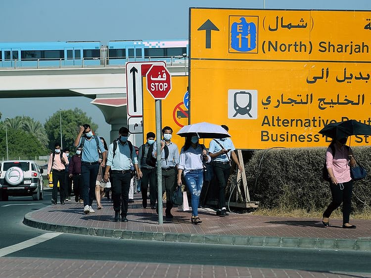 Stock Dubai office working staff